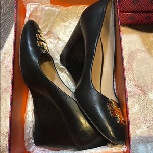 Tory Burch Black Wedge Heels